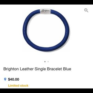 Brighton Leather Woodstock Bracelet Blue w/ Charm